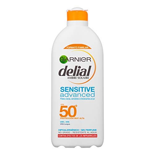 Protetor Solar DELIAL Sensitive Advanced (400 ml) Garnier - Protetor solar - spf 50, resistente à água, unissex, leque solar