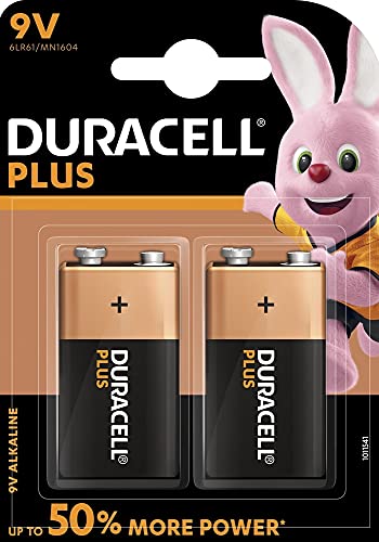 Pilhas DURACELL 9V Plus Power (2 unidades) Duracell - Baterias de uso geral - 9 V, litio, alcalino, 2 unidades