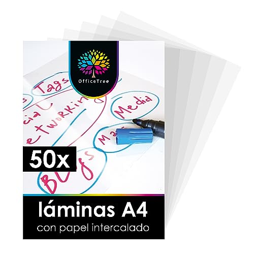 Office Tree 50 x Lamina Acetato Transparente A4 ILP GmbH - Papel de impressora e copiadora - lamina acetato, transparente, a4, 50 unidades