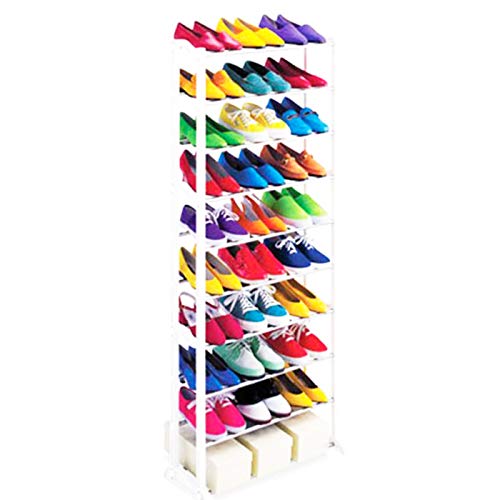 Sapateira de metal branco 135x50cm (Armazenamento e limpeza) Innova - Conjuntos de móveis de quarto - metal, branco, armazenamento, limpeza