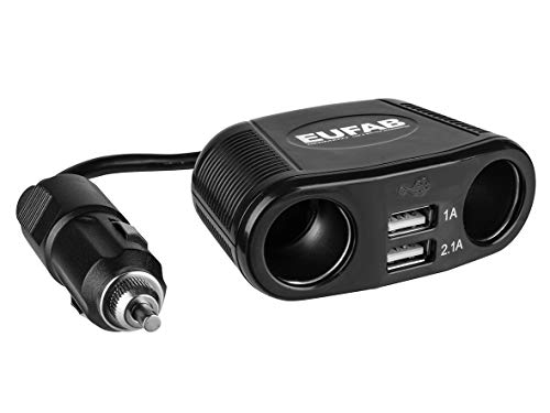 Adaptador de Viagem EUFAB 2XUSB Preto e Branco Aucune - Sistemas elétricos e de potência de veículos automotores - usb 2.0, adaptador de viagem, preto branco