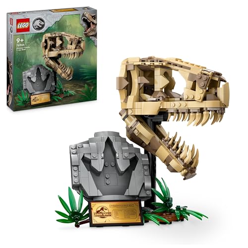 LEGO Jurassic World: Crânio de T-Rex (Idade Mínima Recomendada: 8 anos) LEGO - Brinquedos - crânio t rex, 8 anos, ajustável, informações fósseis
