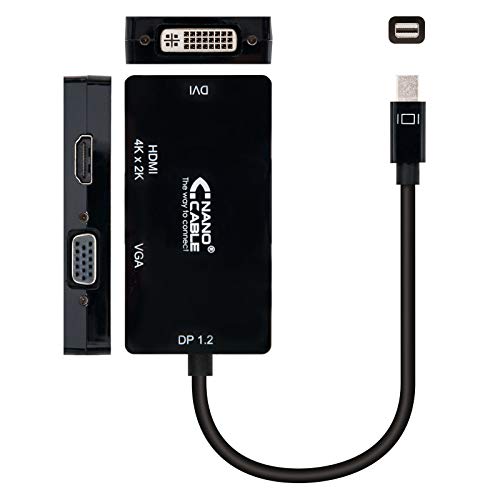 Adaptador de Cabo de Vídeo NANOCABLE 10.16.3302-BK NANOCABLE - Adaptadores de cabos de áudio e vídeo - mini displayport, conversor, adaptador, 15 cm, preto