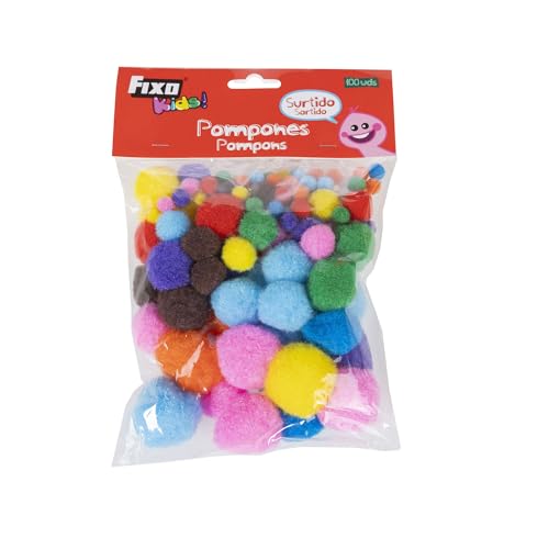 Conjunto de 100 Pompões FIXO KIDS (Idade Mínima: 6 Anos) Grafoplás - Brinquedos - conjunto, 100 pompões, fixo kids, idade mínima 6 anos