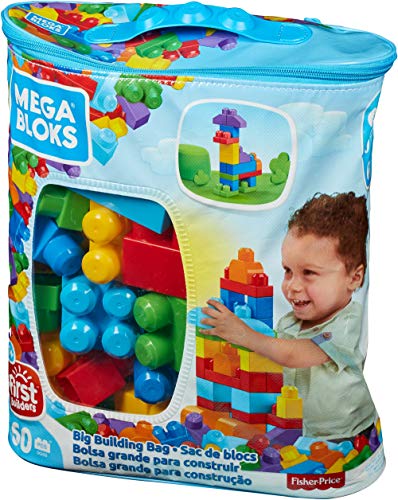 Jogo de Construção MEGA BLOKS Blue Bucket (Idade Mínima: 12 meses) Mega Brands - Brinquedos - blocos, construção, crianças, 60 peças