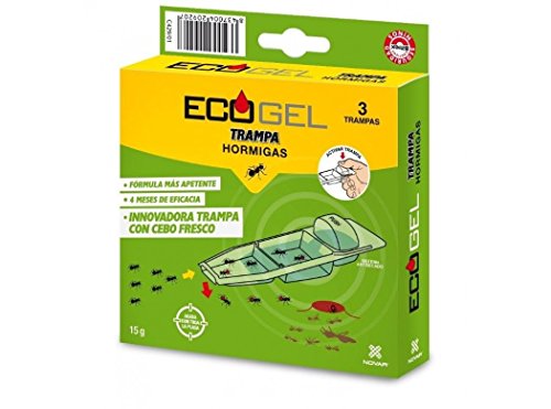 Conjunto de 3 Armadilhas para Formigas NOVAR Ecogel ECOGEL - Controle de pragas - armadilha, formiga, biodegradável, não tóxico