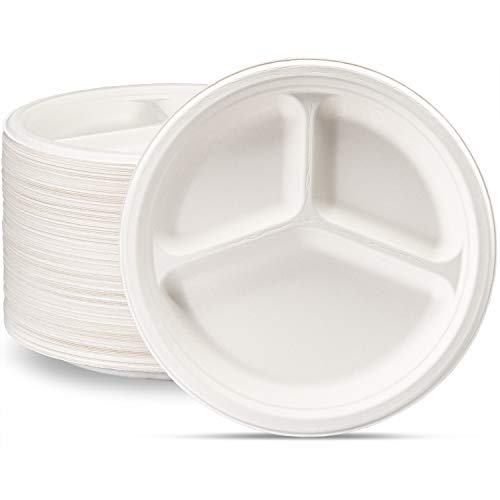 Conjunto de 125 Pratos Descartáveis com 3 Compartimentos ECOSELEÇÃO (25.5 cm) Rikkel Corp. - Pratos descartáveis - 125 pratos, descartáveis, ecoseleção, 3 compartimentos