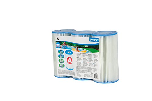 Set de 3 Cartuchos Filtro Tipo A para Depuradora de Piscina INTEX INTEX - Filtros para piscinas e spas - cartuchos, filtro tipo A, depuradora de piscina, intex, folhas de papel, limpeza