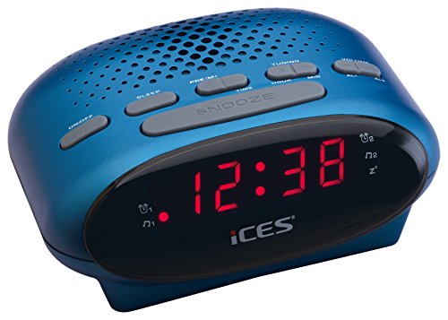 Rádio Despertador ICEL 210 (Azul - Digital - Alarme Duplo - Função Snooze - Pilhas) Ices - Radios - digital, alarme duplo, snooze, pilhas