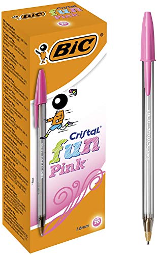 Esferográfica Rollerball BIC Cristal Fun Rosa BIC - Canetas - esferográfica, rollerball, bic cristal fun, rosa