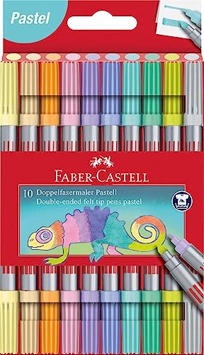 Faber Castell 151112 marcador de feltro Ponta dupla Preto, Azul, Verde, Vermelho, Amarelo Faber-Castell - Marcadores e marcadores de texto - ponta dupla, preto, azul, verde, vermelho, amarelo