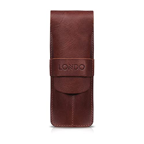 Estojo OTTO 445 (Couro - Castanho - 9 x 7.5 cm) Londo - Estojos para canetas e lápis - couro, castanho, 9 x 7.5 cm