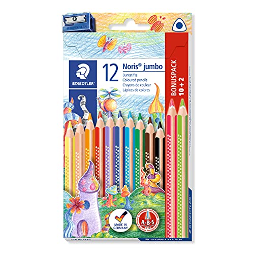 Lápis de Cor STAEDTLER Jumbo (Multicor) Staedtler - Lápis - multicor, médio, mina borracha, resistente