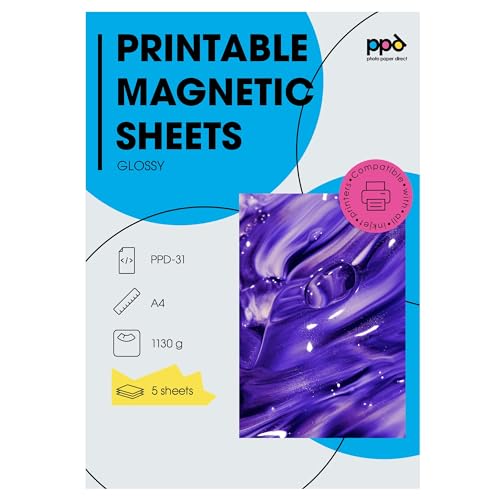 Ppd Inkjet A4 X 5 Folhas Papel Fotográfico Magnético Photo Paper Direct - Papel de impressora e copiadora - a4, 5 folhas, papel fotográfico, magnético