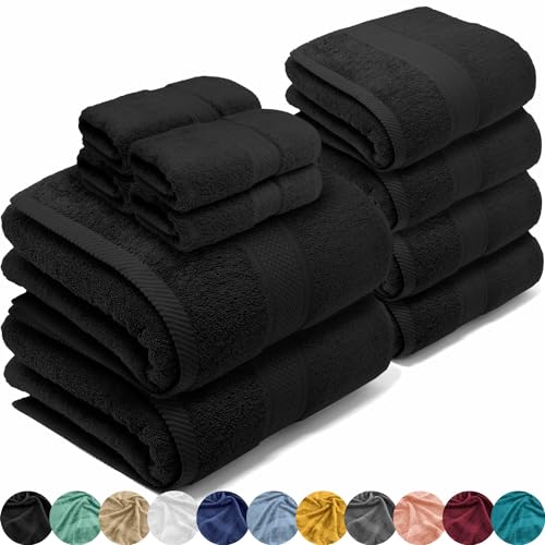 Conjunto de Toalhas de Banho LEBENGOOD 100% Algodão Premium LEBENGOOD - Toalhas de banho e panos de limpeza - algodão, premium, 5 peças, variedade