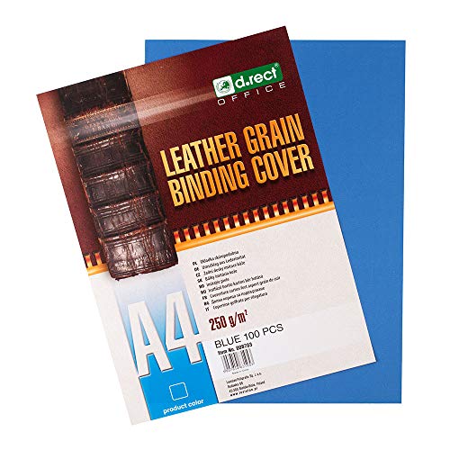 Capas Traseiras para Encadernação D.RECT Azul (100 Un) Leviatan - Papel de capa - a4, 250g/m², azul, 100 un