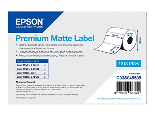Etiqueta para Impressão Epson Premium Matte Label Epson - Fitas de etiquetas e recargas - impressão, matte label, epson
