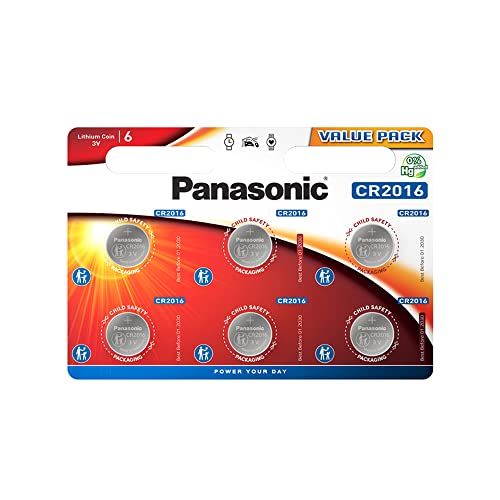 Pilha Recarregável PANASONIC CR2016 (Blister - 6 unidades) Panasonic - Baterias - litio, cilíndrico, 3V, 200mAh