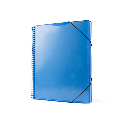 Pryse 4240052 pasta Polipropileno (PP) Azul Pryse - Pastas e capas de relatório - pasta polipropileno, azul, 50 folhas, espiral, elásticos