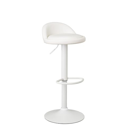 Cadeira de Cozinha LOLAHOME (Branco - Aço - 86x46x81 cm) LOLAhome - Cadeiras de escritório - pele, base metálica, 86x46x81 cm