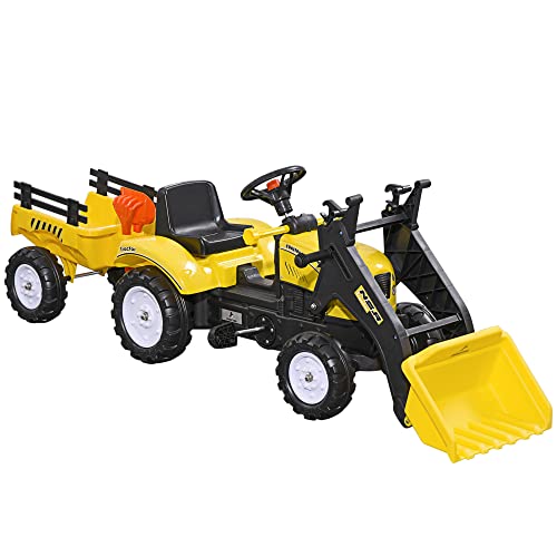 Trator Infantil HOMCOM | 167 x 41 x 52 cm - Amarelo/Preto HOMCOM - Brinquedos - trator, infantil, homcom, amarelo, preto
