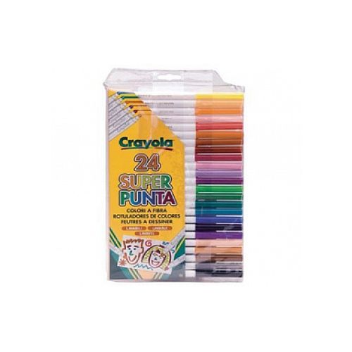 Lápis de Cor CRAYOLA Washable - 24 Cores CRAYOLA - Marcadores e marcadores de texto - superpintura, 24 cores, removível