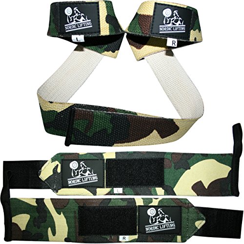 Nordic Lifting - Conjunto de Pulsores + Faixas para Elevação Nordic Lifting - Luvas de levantamento de peso e suportes para as mãos - pulsores, faixas, elevação