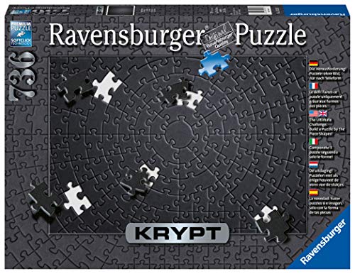 Puzzle RAVENSBURGER Krypt Black (Idade Mínima: 14 Anos - 736 Peças) Ravensburger - Quebra-cabeças de encaixar - 736 peças, cartão, bordas coloridas, encaixe manual