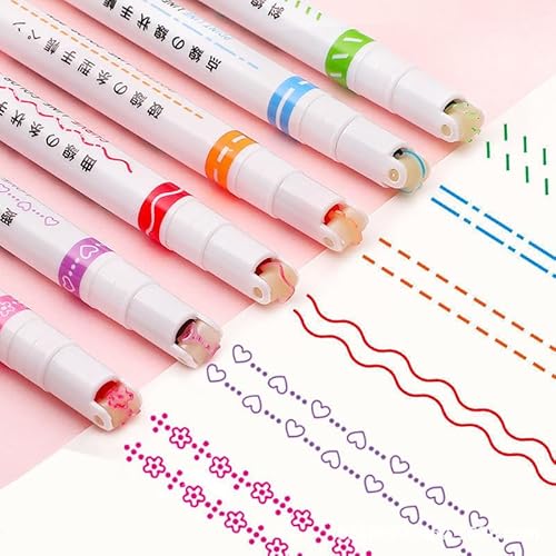 Marcadores Fluorescentes YQHUGBC 4 Unidades Yqhugbc - Instrumentos de escrita e desenho - fluorescentes, curvas, 4 unidades, amarelo, rosa, verde, azul