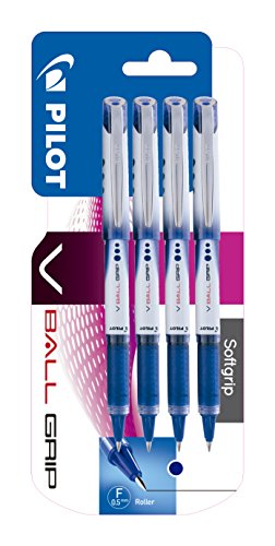Caneta de Tinta Liquida PILOT V Ball Grip Azul (Caixa de 4) Pilot - Canetas - tinta líquida, traço médio, borracha, resistente