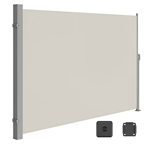 Toldo Lateral com Capa de Aço Inoxidável Extensível 180X350Cm Bege SONGMICS SONGMICS - Revestimento - capa aço inoxidável, extensível, 180x350cm