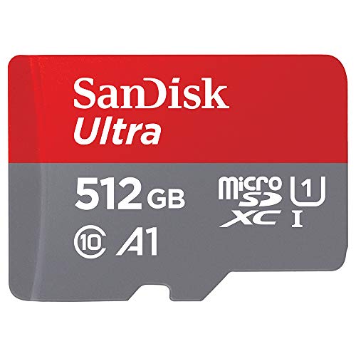 Cartão de Memória MicroSDXC SANDISK Ultra (512 GB - 100 MB/s) + Adaptador SD Sandisk - Cartões de memória flash - 512 GB, MicroSDXC, Class 10, 100 MB/s
