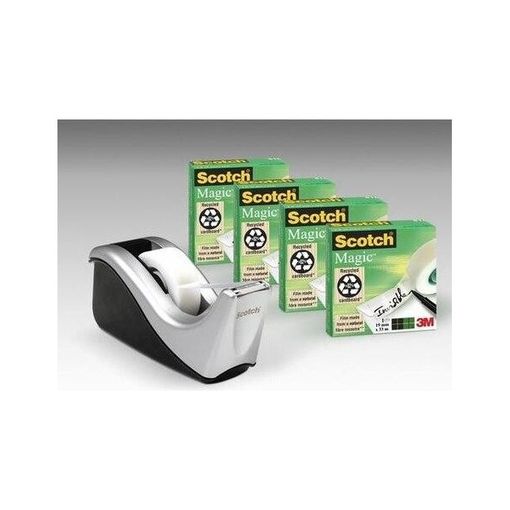 Dispensador de Fita Adesiva SCOTCH C60ST Scotch - Dispensadores de fita - preto, prateado, plástico
