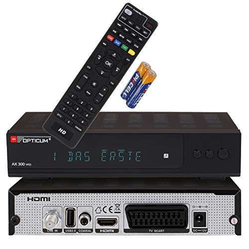 Receptor de TV por Satélite OPTICUM AX300 VFD Red Opticum - Áudio - satélite, hdmi