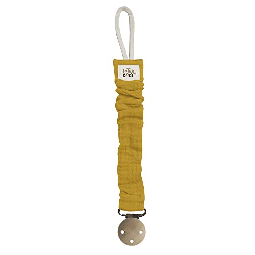 Conjunto de Chupeta e Muselina OCRE (2 Un) Interbaby - Clipes e suportes para chupetas - bambu, macias, suaves, alavanca