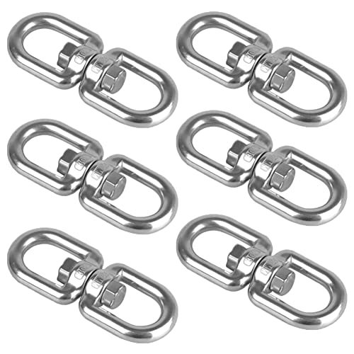 Gancho Rotativo M5 com Anel Duplo de Aço Inoxidável AISHOW - Peças de reposição para cadeira de pendurar - aço inoxidável, m5, rotativo, resistente à corrosão