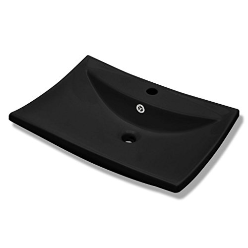 Lavatório VIDAXL 1000 (Cerâmica - Preto) vidaXL - Acessórios de encanamento - cerâmica, preto
