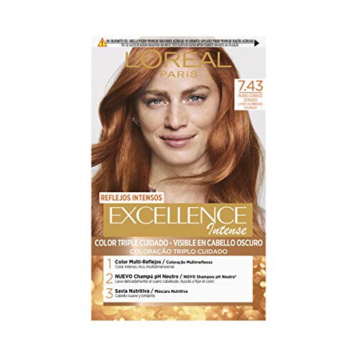 Coloração LOREAL PARIS Excellence 7.43-Louro acobreado dourado (Beleza, saúde e bem-estar) L'OREAL - Coloração de cabelo - louro acobreado, dourado, curto, médio, longo
