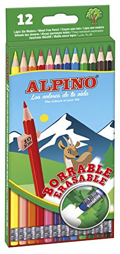 Lápis de Cor ALPINO (Multicor - 12 Unidades) Alpino - Lápis - multicor, 12 unidades, mina borrachuda, mini saco