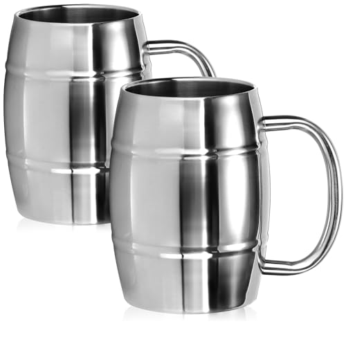 Conjunto de 2 Garrafas de Cerveja COM-FOUR com-four - Utensílios de mesa - 400 ml, inox, resistente ao calor