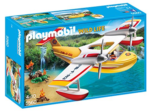 Playmobil Wild Life 5560 Helicóptero de Bombeiros (Jogos de Sociedade) PLAYMOBIL - Conjuntos de brinquedos - helicóptero, bombeiros, incêndio, hidroavião