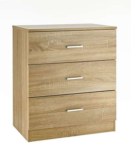 Móvel Auxiliar BARONI HOME 3 Gavetas (Castanho - Melamina - 60 x 40 x 70 cm) Baroni Home - Guarda-roupas - 3 gavetas, melamina, castanho, 60x40x70 cm