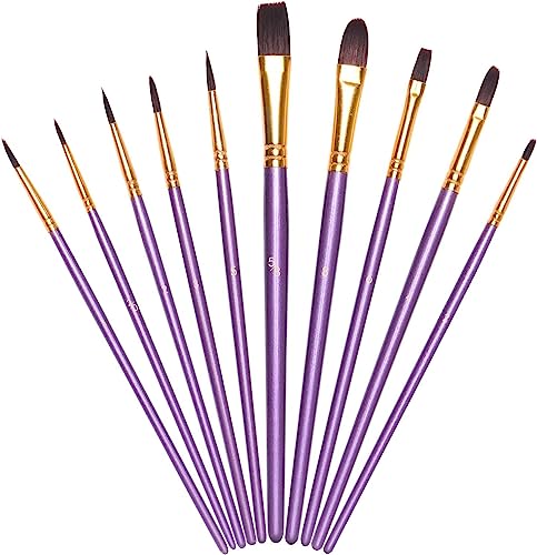Conjunto de 10 Pincéis de Nilon para Pintar VICLOON Vicloon - Ferramentas de medição e marcação de artesanato - conjunto, 10 pincéis, nilon, pintar