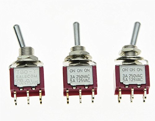 Interruptor Elétrico LIONELO 3 Interruptores Dpdt de 6 Pinos Posição On/on/on SALECOM - Acessórios para instrumentos musicais e orquestra - dpdt, 6 pinos, 16A, 250vac