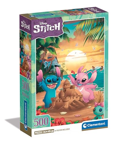 Puzzle CLEMENTONI Stitch (Idade Mínima: 12 Anos - 500 Peças) CLEMENTONI - Quebra-cabeças - puzzle, clementoni stitch, idade mínima 12 anos, 500 peças, disney, lilo stitch, livro