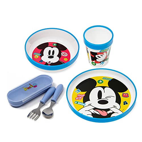 Conjunto de Refeição Dama Loo Mickey Mouse damaloo - Jogos de jantar - 6 peças, mickey mouse, antideslizante, crianças