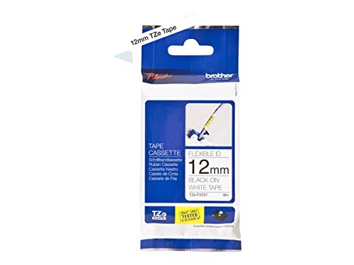 Fita para Etiquetadora Brother TZe-FX231 Preto sobre Branco Brother - Fitas de etiquetas e recargas - preto, branco, 1 unidade, 8m
