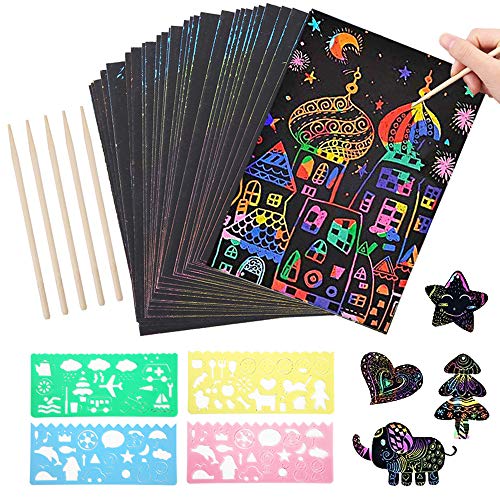 Brinquedo de Trabalhos Manuais MOOKLIN ROAM Scratch Art MOOKLIN ROAM - Materiais de arte e artesanato - trabalhos manuais, criatividade, papel para riscar, lápis de madeira