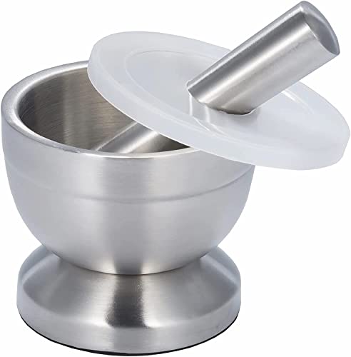 Mortar de Cozinha CLOEN 10x10x8.5 cm (Material: Inox) PIQIUQIU - Morteiros e pilões - inox, 10x10x8.5 cm