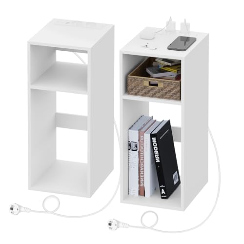 Mesa de Noite WOLTU (Branco - MDF e Metal - 25 x 30 x 60 cm) WOLTU - Conjuntos de móveis - branco, MDF, metal, 25x30x60cm